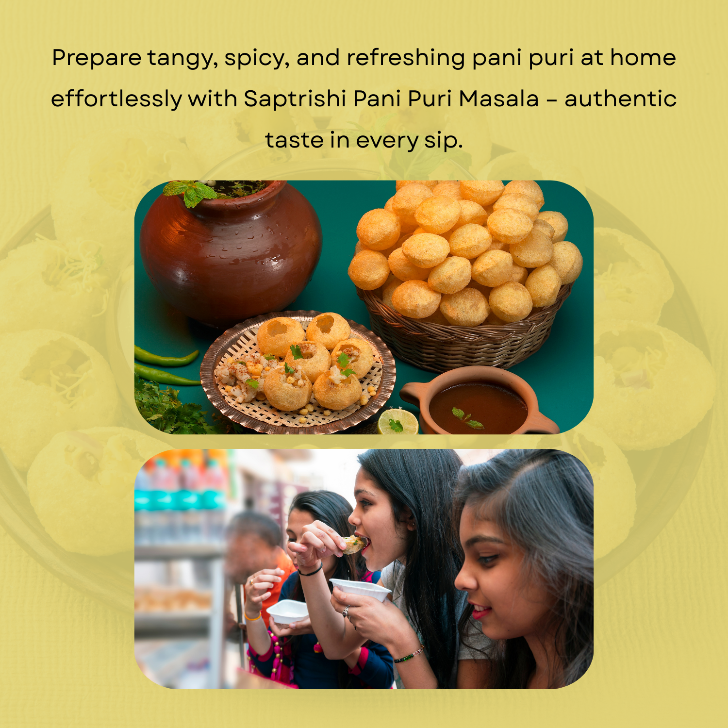 Flavored water with mint and tamarind – SAPTRISHI Pani Puri mix