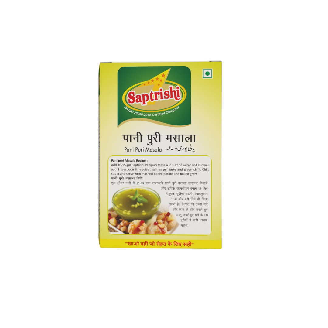 Tangy street-style Pani Puri Masala in wooden spoon – SAPTRISHI