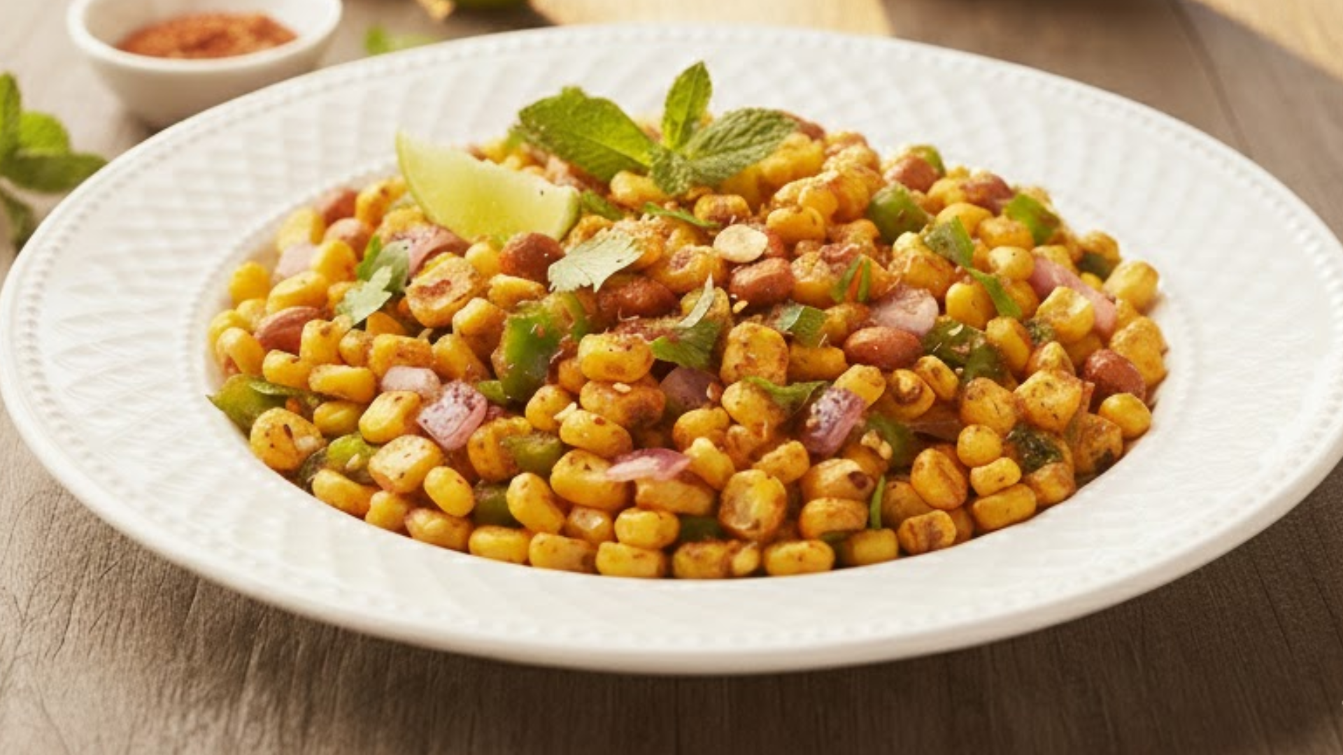 Masala Corn Chaat Recipe