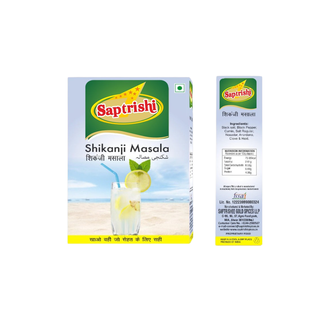 SAPTRISHI Shikanji Masala Powder pouch with bright summer label