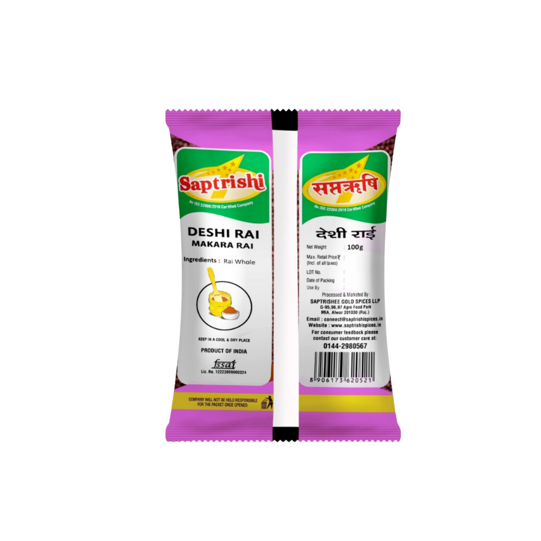Whole bold mustard seeds from SAPTRISHI Deshi Rai pouch