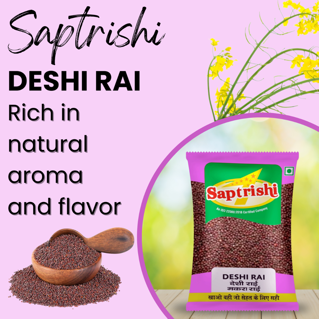 SAPTRISHI Deshi Rai mustard seeds in traditional brass bowl