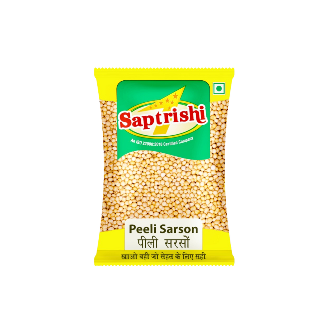 Front view of SAPTRISHI Pili Sarso packet with label
