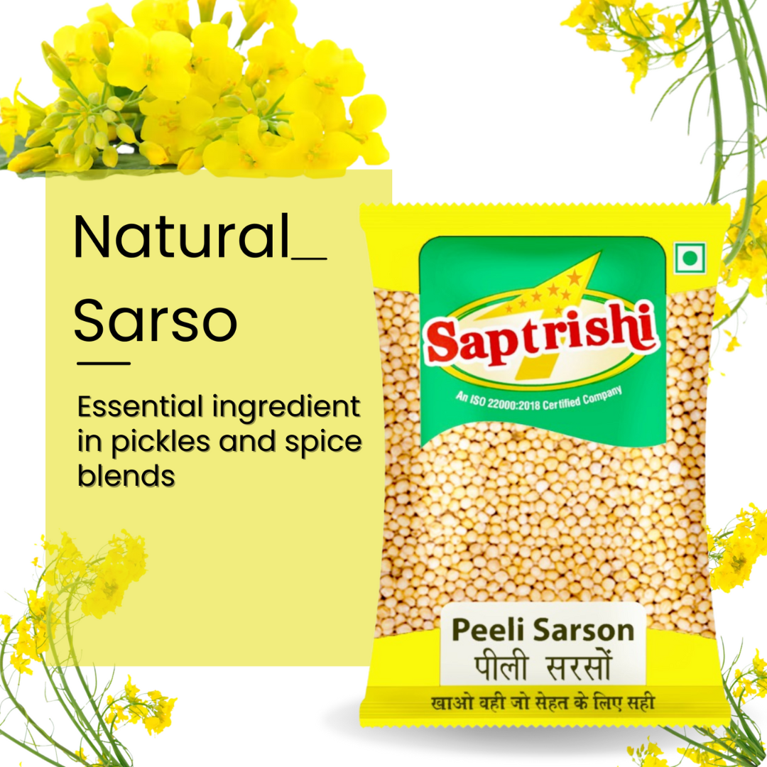 SAPTRISHI Pili Sarso packet with scattered mustard grains