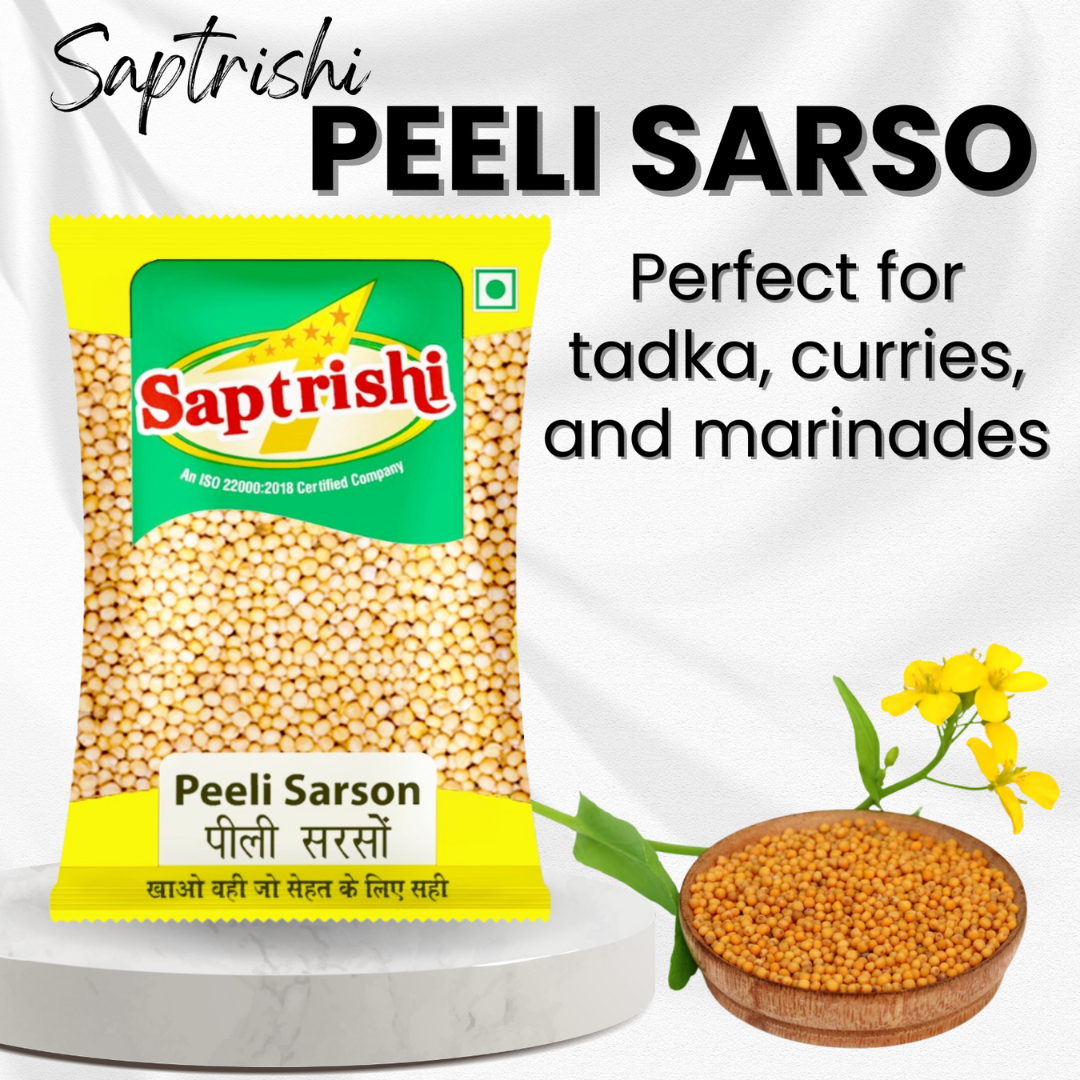 Mustard-based masala using SAPTRISHI Pili Sarso in glass jar