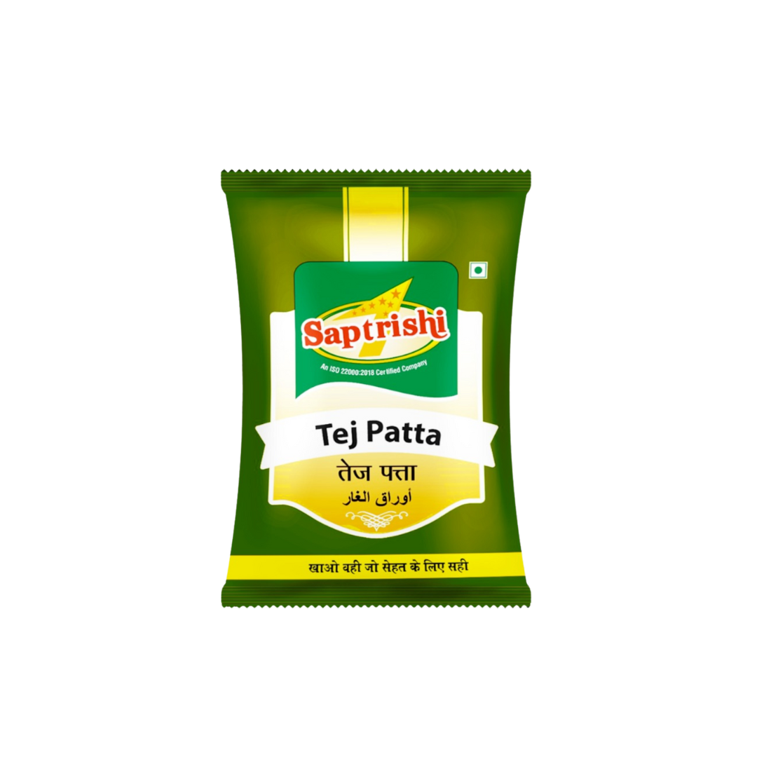 Front-facing SAPTRISHI Tej Patta pouch with label visible