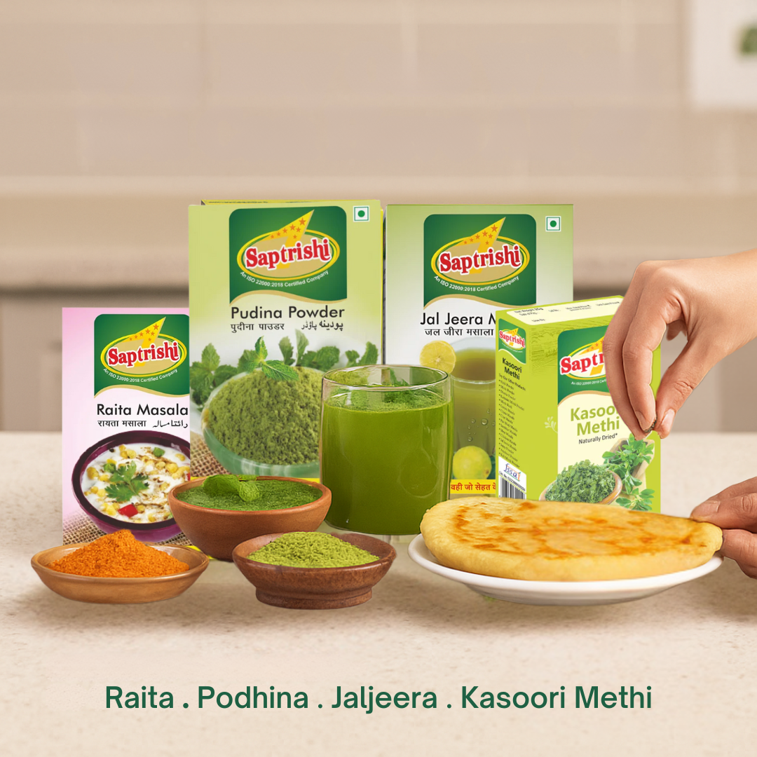 Monthly Summer Flavours Combo – Raita, Podhina, Jaljeera & Kasoori Methi