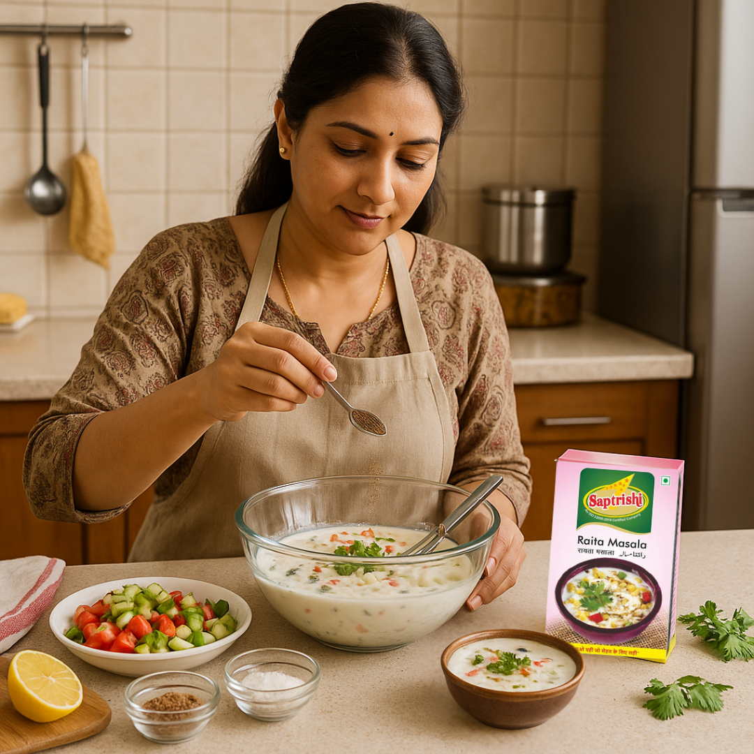 Monthly Snack Flavours Combo – Raita, Podhina, Jeera Roasted & Pani Puri Spices (100g Each)