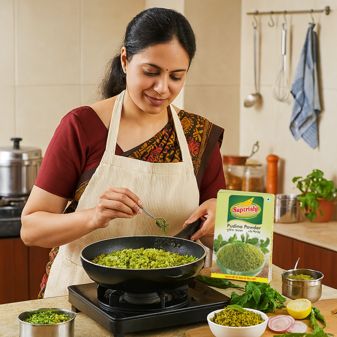 Monthly Snack Flavours Combo – Raita, Podhina, Jeera Roasted & Pani Puri Spices (100g Each)